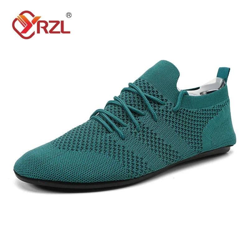 YRZL Mesh Loafers Men Driving Moccasins High Quality Flats Walking Shoes Breathable Non Slip Casual Loafers Summer Mens Shoes 44 green
