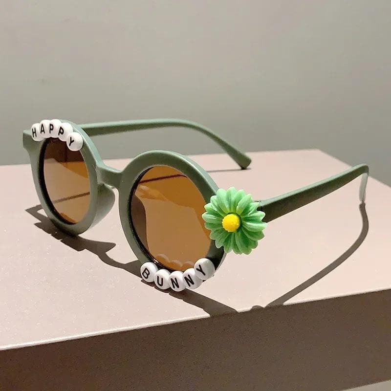 New Round Flower Frame Children Sunglasses UV400 Protection Kids Fashion Vintage Birthday Party Summer Shades for Girls Boys