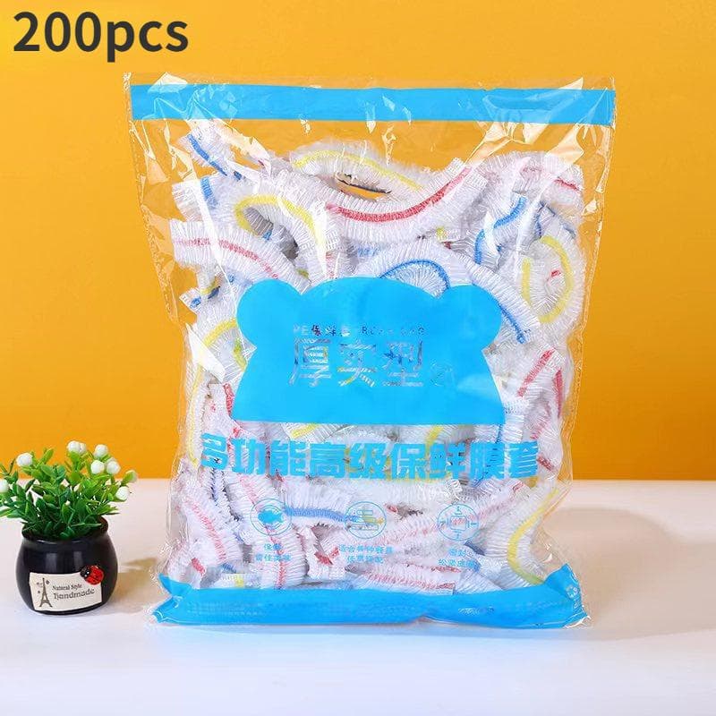 10/50/100/200 pcs Colorful Saran Wrap Disposable Food Cover Food Grade Fruit Fresh-keeping Plastic Bag Kitchen Accessories 200 Pcs