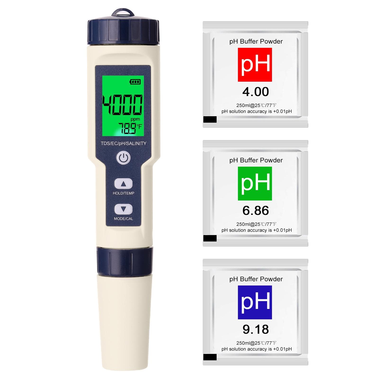5 in 1 Professional Multi-parameter Combo Testing Meter PH/EC/TDS/Salinity/Thermometer Digital multicolour