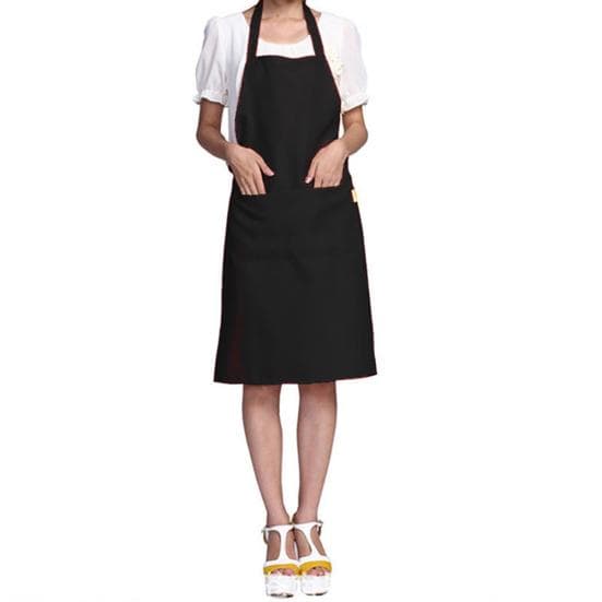 Solid Color Kitchen Cooking Oil-resistant Restaurant Home Protective Apron black