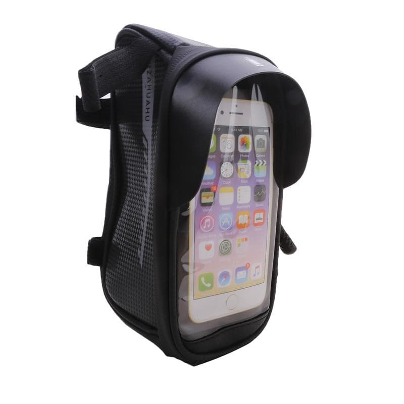 Mountain Bike Bag Front Handlerbar Bag Waterproof Touchscreen Phone Bag Cycling Accessories One Size black