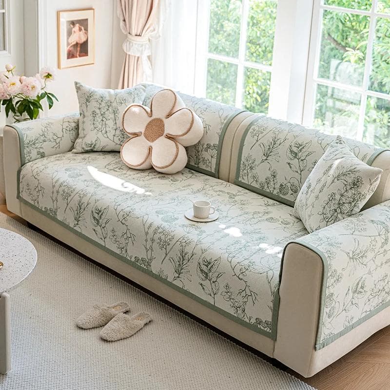 Jacquard Sofa Cushion with Pillowcase Shanier Non Slip Lace Sofas Cover Dust and Wrinkle Resistant Living Room Sofa Towel 70x70cm 1pcs