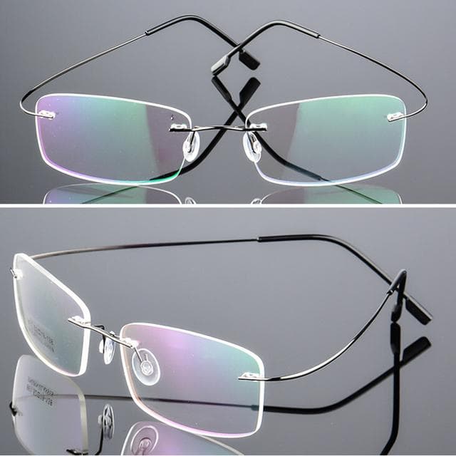 Titanium Alloy Super Elastic Rimless Glasses Men Women Unisex Frameless Eyewear Fashion Business Eyeglasses Protection Eye gray