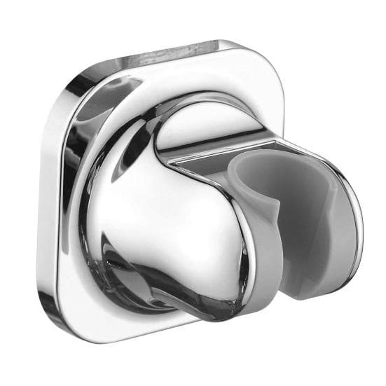No Punching Shower Base Self-adhesive Wall-mounted Anti-slip Great Load Bearing Adjustable Angle Handheld Shower Head Holder Bracket silver