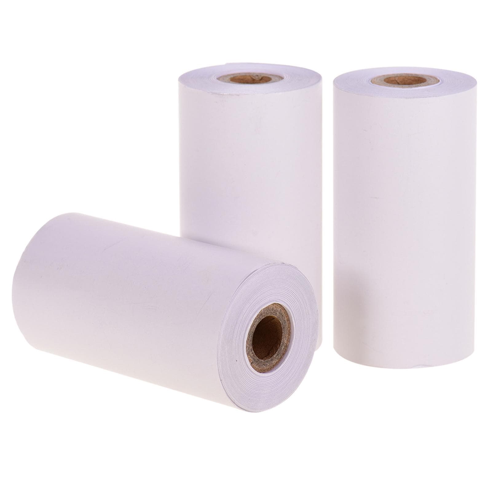 Poooli White Blank Thermal Paper LongLasting 10Years Paper Roll BPAFree 57*30mm(2.17*1.18in) 3 10-year paper white