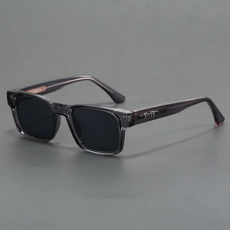 Fashionable Retro Square Black Leopard Print Sunglasses for Men UV Protection Japanese Literary Style Shades