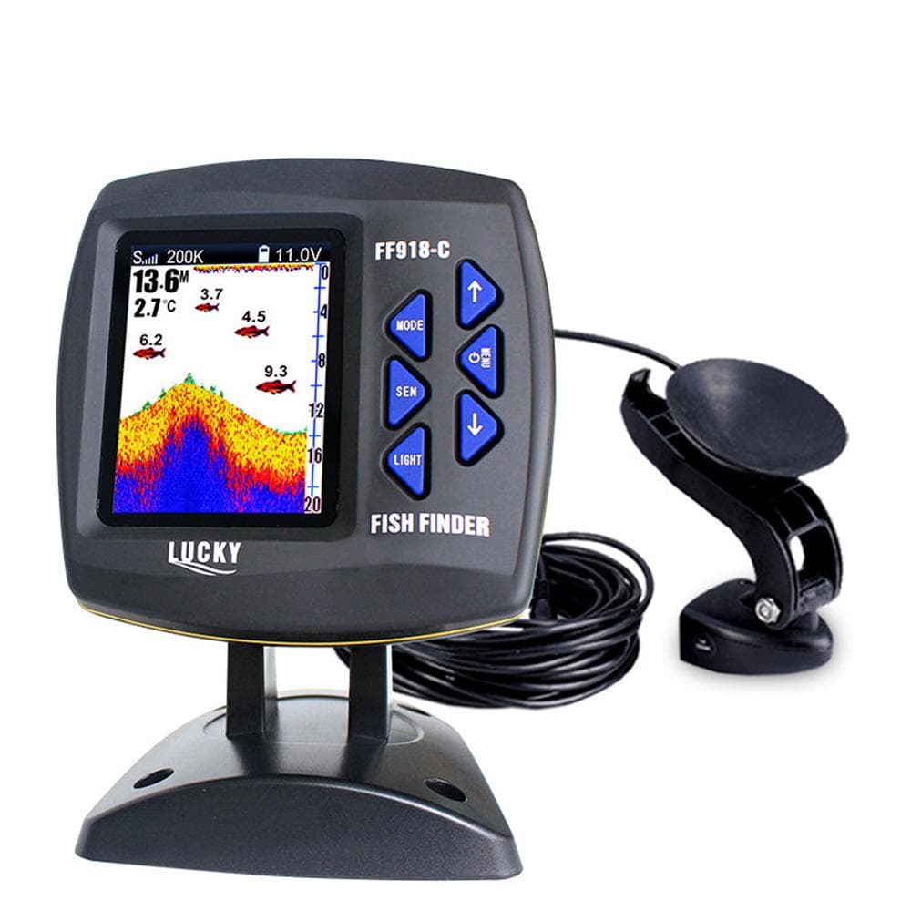 LUCKY FF918-C100DS Color Screen Wired Fish Finder Dual Frequency 328ft/100m Water Depth Boat Fish Finder FF918-C100DS