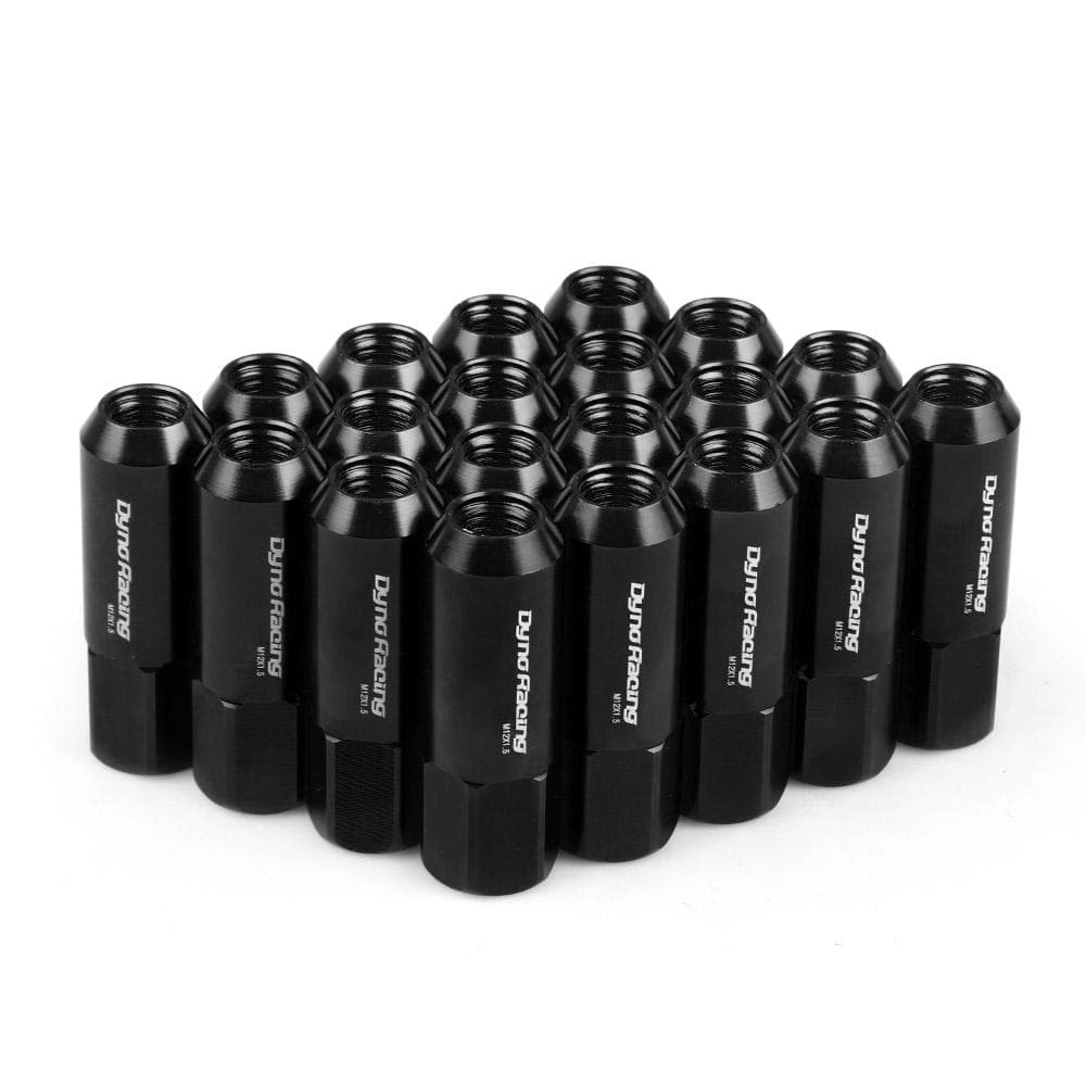 Dynoracing 60MM M12*1.5 Wheel Nuts New 20PCS Racing Lug Wheel Nuts Screw Aluminum Lug Nut M12X1.5 black