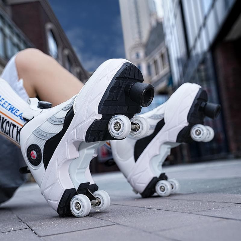 Runaway Shoes Four-wheel Student Children's Roller Skates Boys and Girls Removable Sneakers with Wheels 38