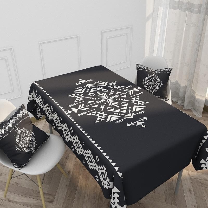 Waterproof Linen Tablecloth Household Ethnic Style retro Pattern Hotel Tablecloth Rectangular Kitchen Tablecloth 40-70cm