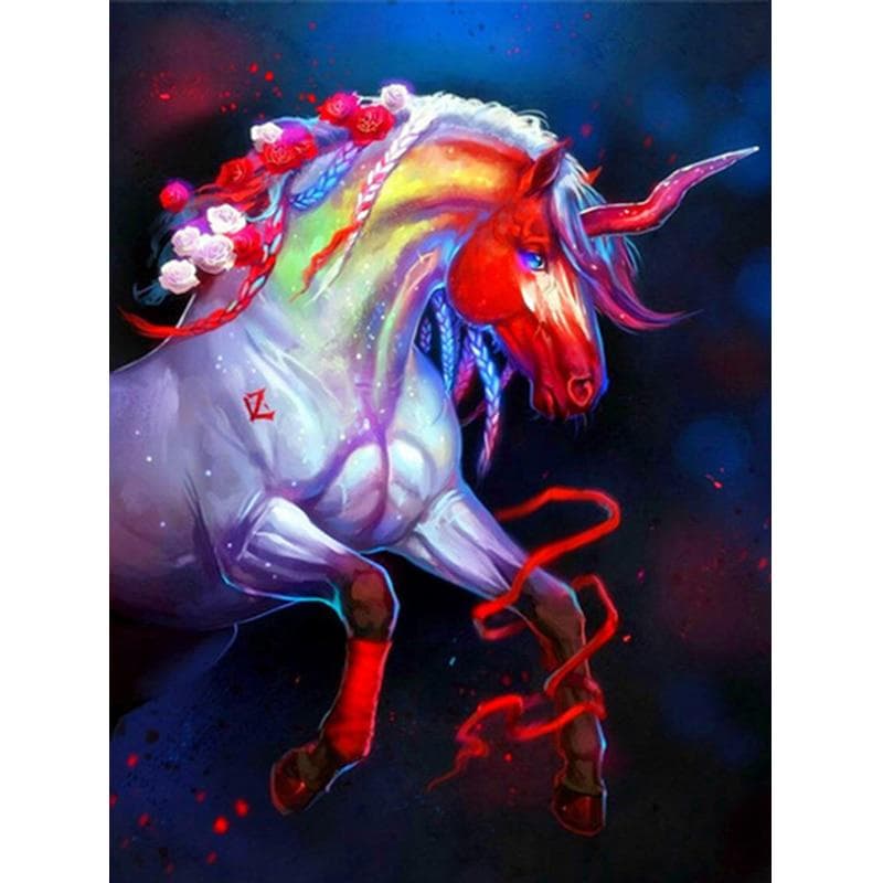 Diamond Painting Colorful Unicorn Diamond Diy Embroidery Craft Painting Mosaic Gift Animal Diamond 20X30CM