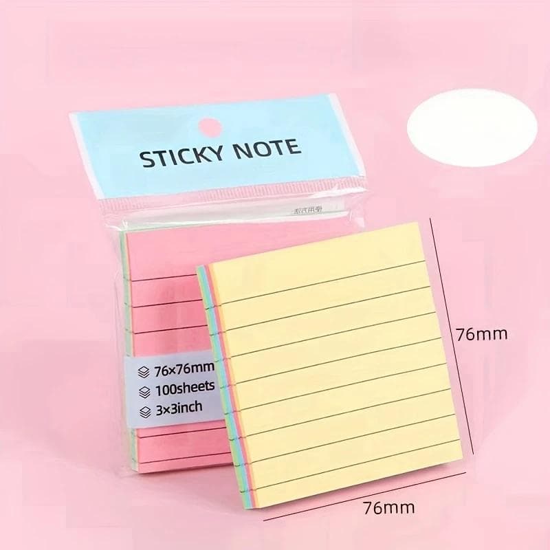 100-Color Sticky Notes - 4-Color Memo Pads, Tearable for Office, Home & School, Perfect for Holidays & Gifting 100pcs