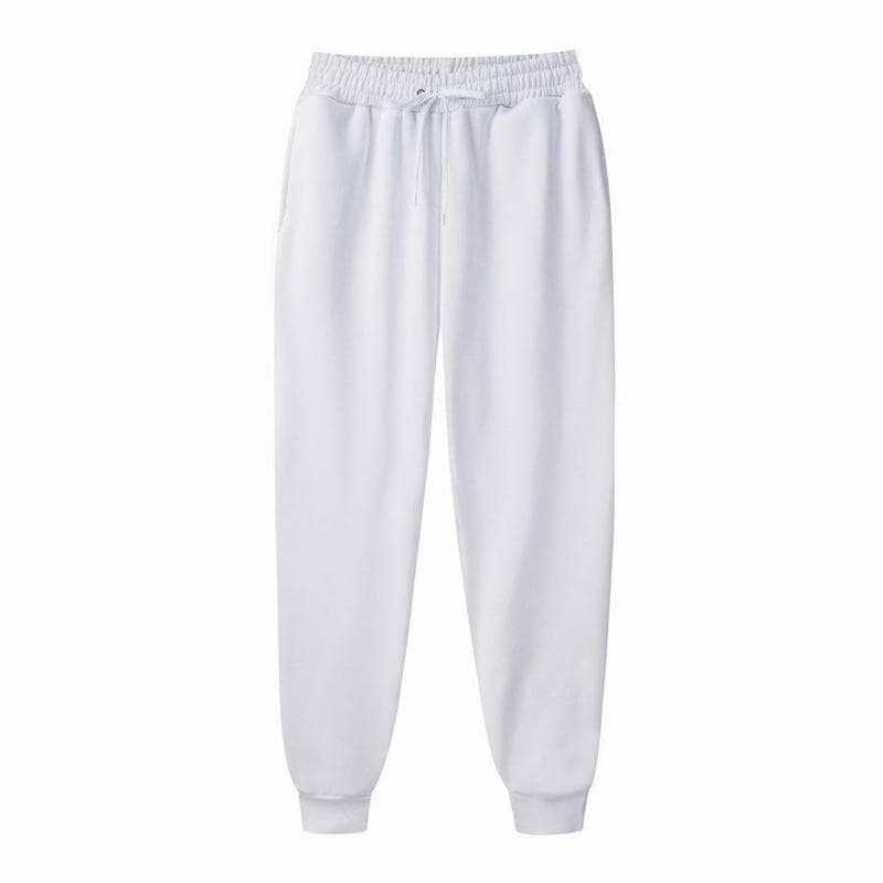 New Men Joggers Brand Male Trousers Casual Pants Sweatpants Jogger 13 Color Workout Sweatpants L white