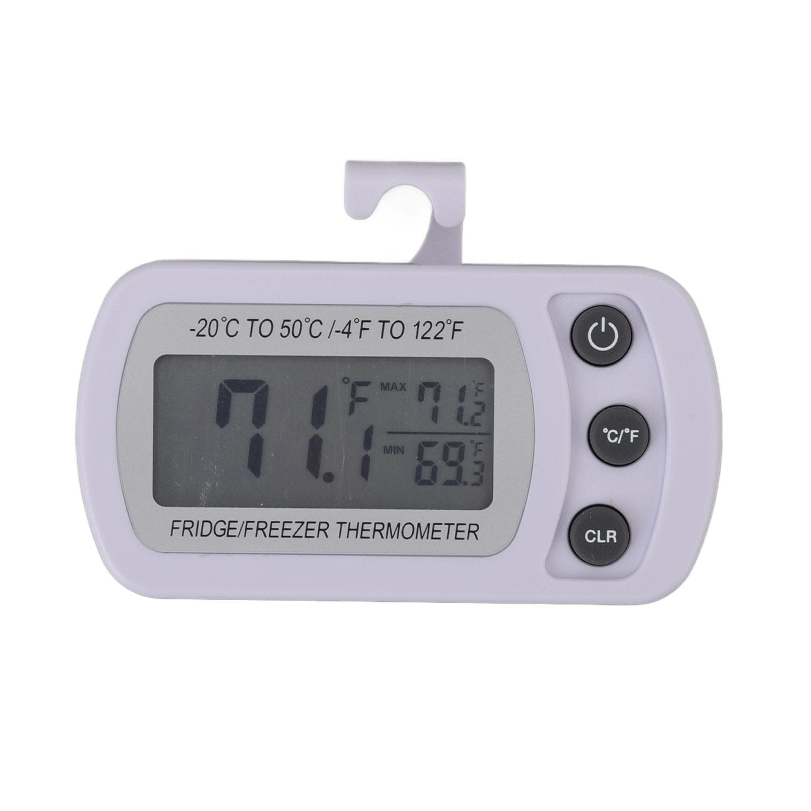 Refrigerator Thermometer Memory Function ABS Body White degrees C degrees F Switched Small Compact Digital