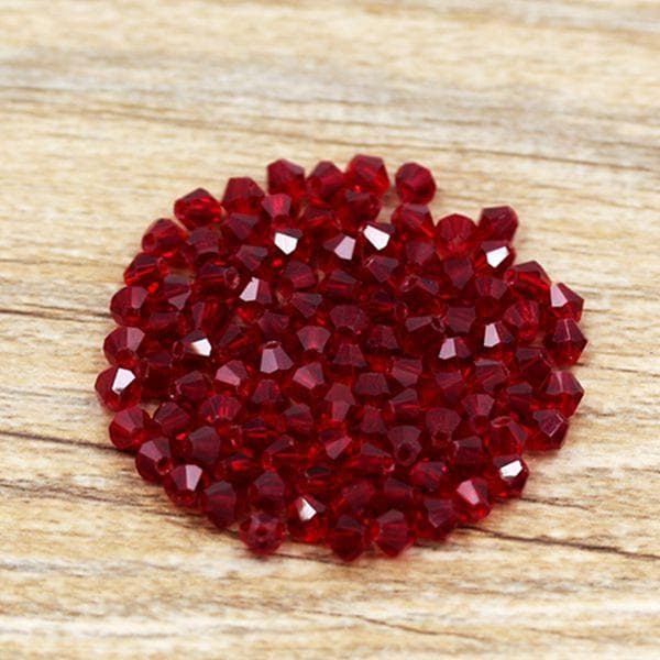 Popular 100 pieces exquisite 4mm Bicone Dark red crystal beads for Jewelry marking DIY necklace&Brace red