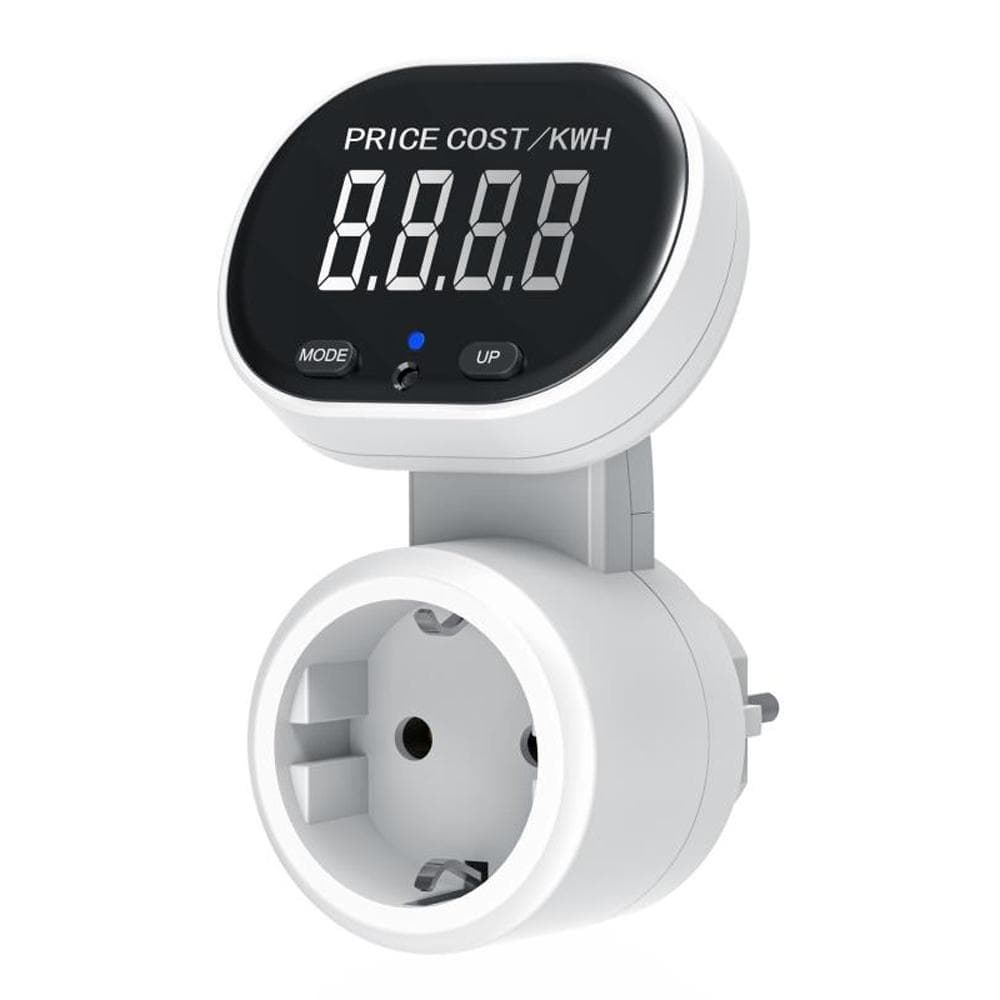 European Plug Socket 45 degrees  Rotating Large LCD Screen Power Metering Socket Digital Display Energy backlight type & EU Plug multicolour
