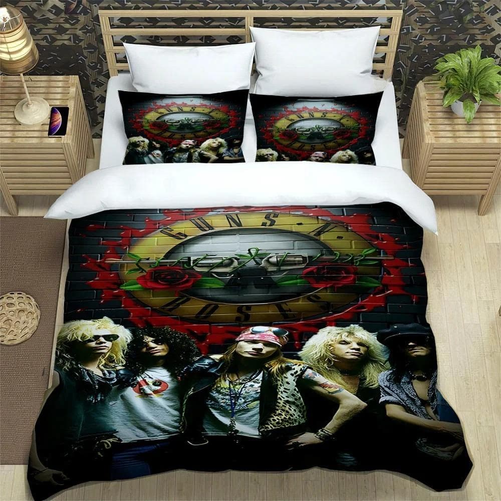 Rock Band Guns N' Roses Bedding Sets exquisite bed supplies set duvet cover bed comforter set bedding set luxury birthday gift AU Single 140x210cm