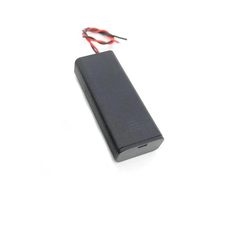 Black 2 4 Slot AAA Battery Holder Case Box 2xAAA 4XAAA 3v 6v 1.5v Leads ON/OFF Switch Cover Standard Battery Container 1pcs 2Slots