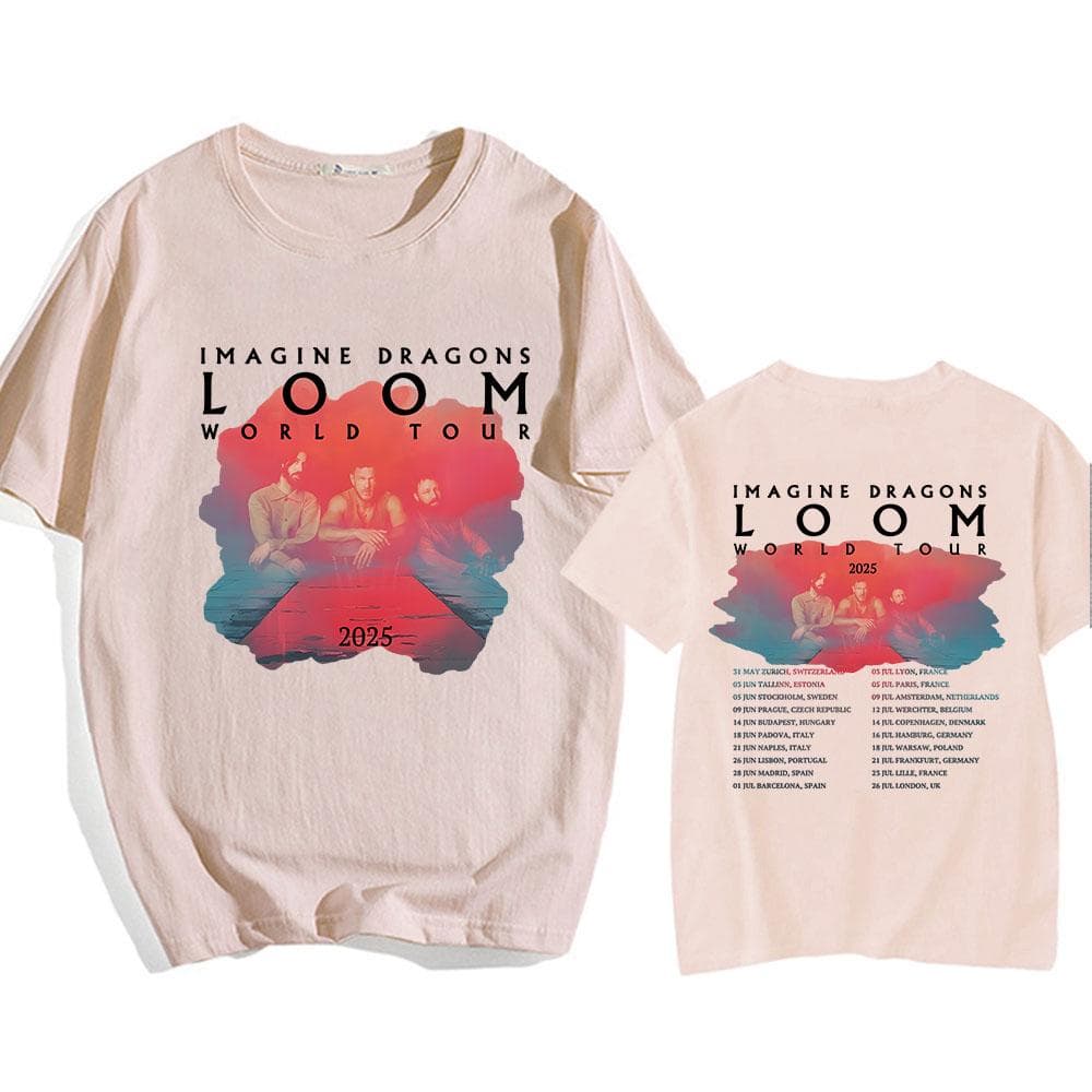 Imagine Dragons Loom Tour 2025 T-shirt Short Sleeve Cotton Men/Women Tshirts High Quality Soft Unisex Streetwear Hip Hop Fashion L