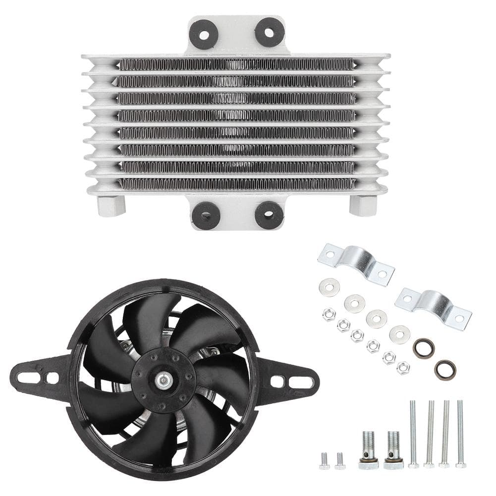Universal Upgrade Aluminum Motorcycle Engine Oil Cooling Fan Water Cooler Radiator
