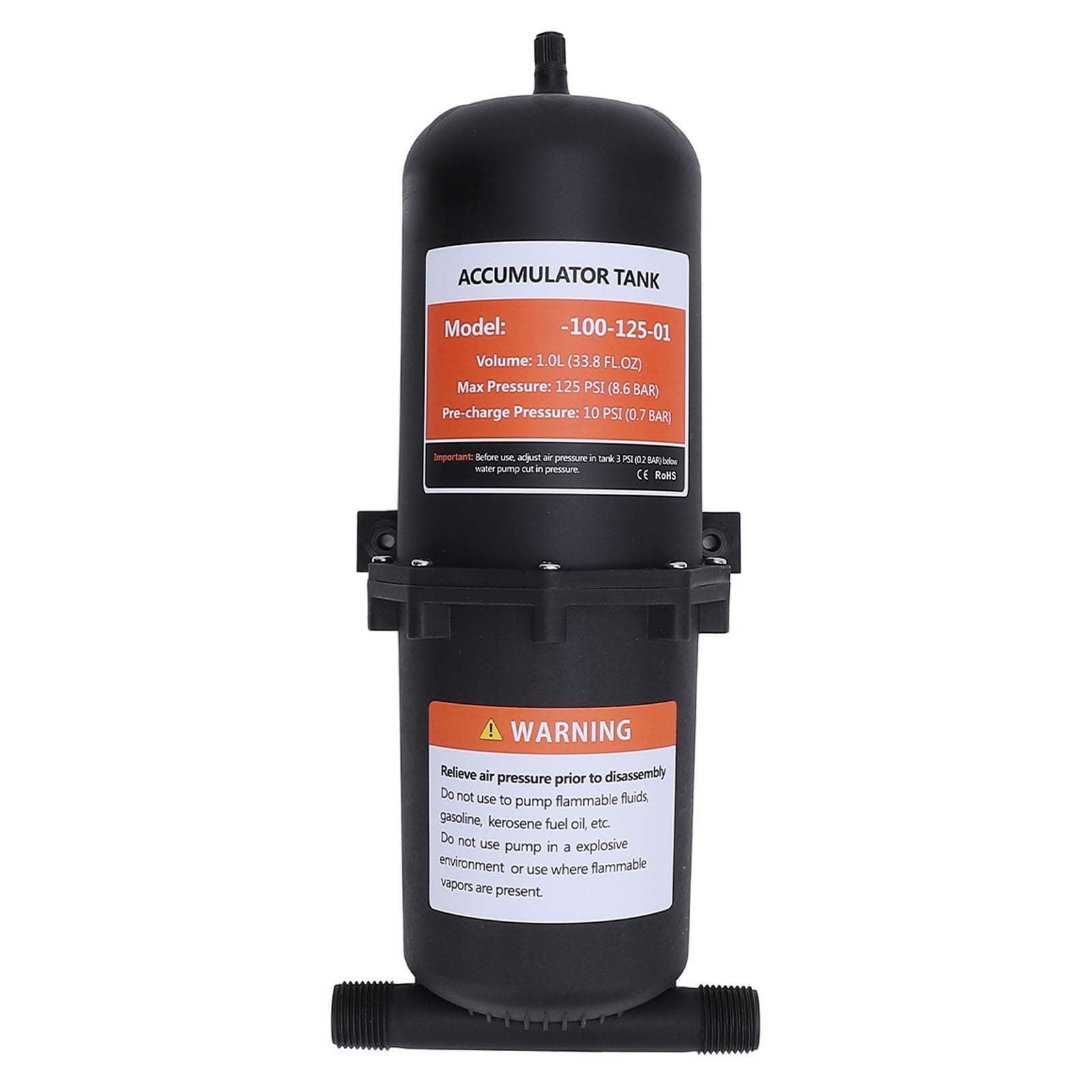 1L Constant Pressure Tank 12 MNPT Port Pre Pressurized Accumulator Tank for Boat Travel Trailer