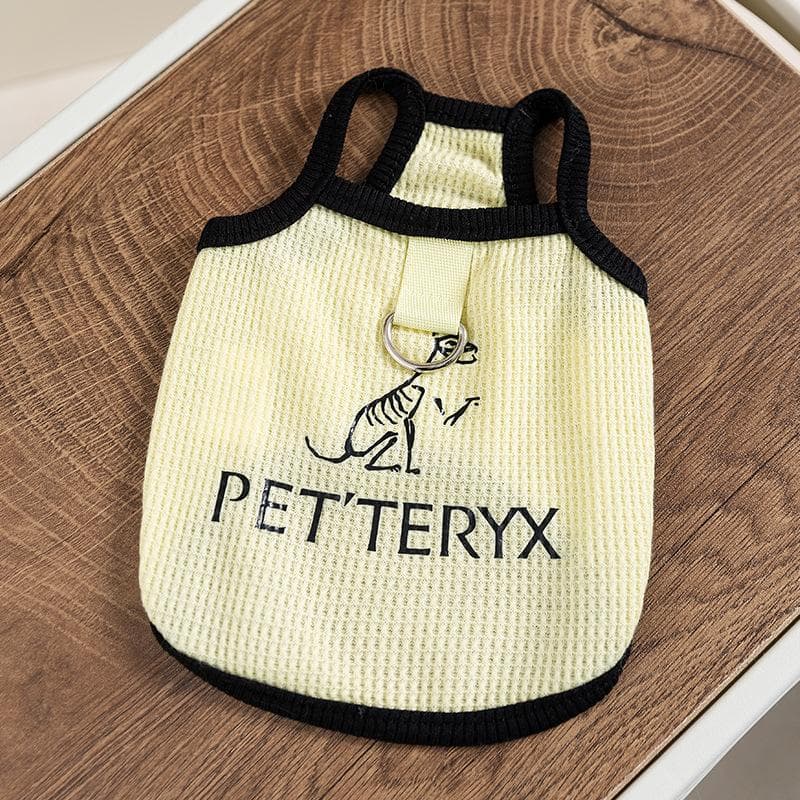 Spring and Summer Dog Breathable Thin Love Waffle Two-legged Sling Cat Small and Medium Dogs Teddy Pet Clothes XXL