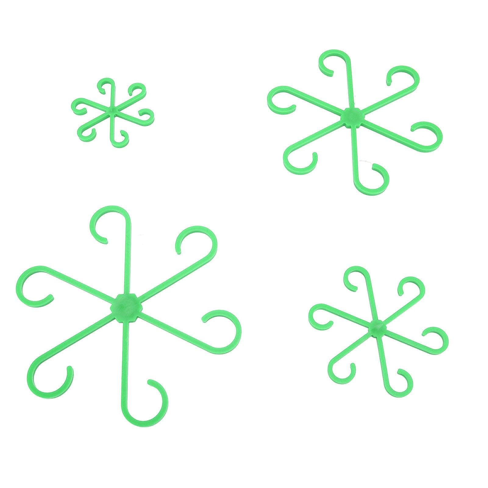 4Pcs Plants Stem Holders Set 4 Different Sizes Waterproof Reusable Portable Vine Support Clips for green