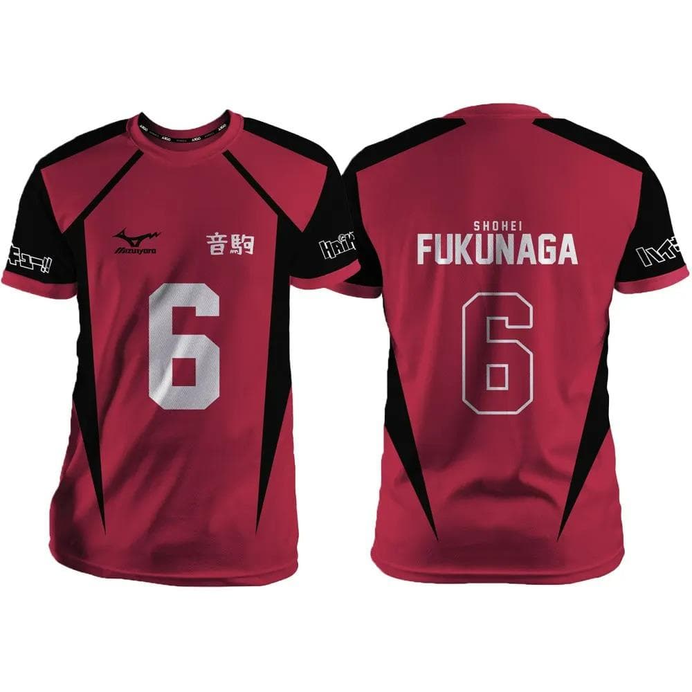 Haikyuu Nekoma Red Cartoon Anime Cosplay Men Jersey Summer Short Sleeve Children Unisex Tee Tops Quick-Dry Fashion Women T-shirt S