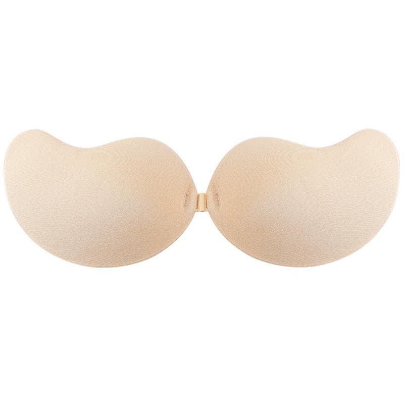 Invisible Push Up Bra for Women Backless Strapless Bra Seamless Front Closure Bralette Underwear Silicone Self-Adhesive Bra Pads D beige
