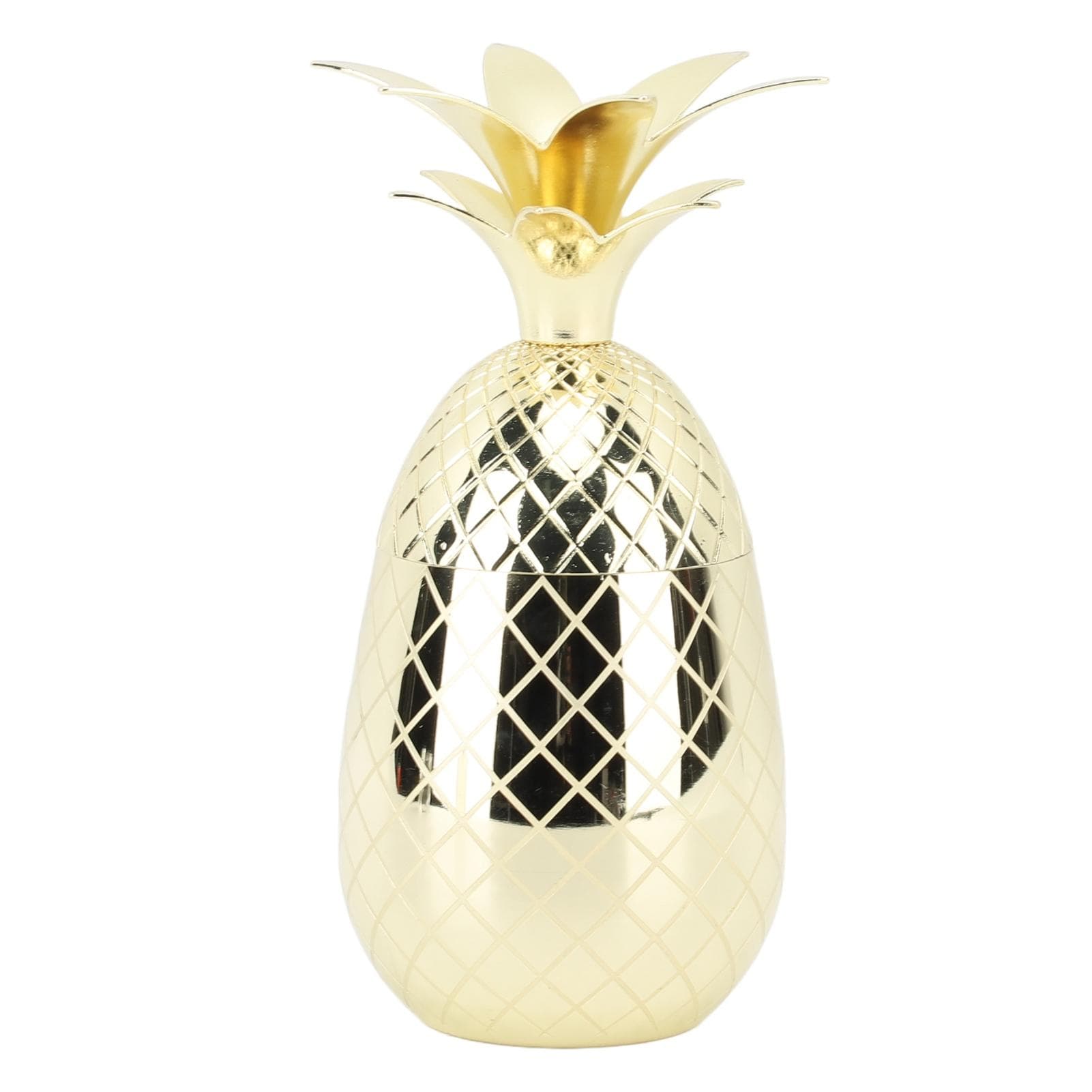 Pineapple Cup with Lid 500ml Stainless Steel Drinking Glasses Reusable Easy to Clean Versatile L golden