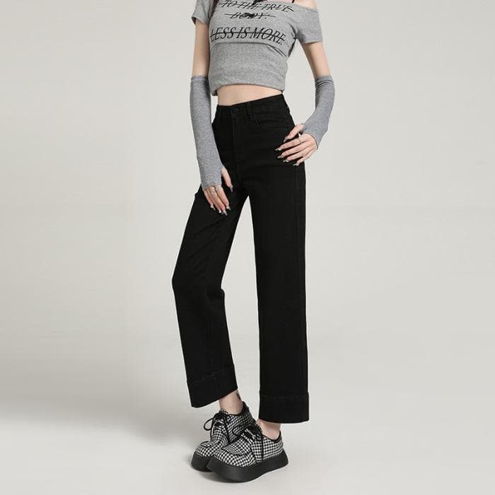 Straight Pants for Women In Autumn Smoke Pipes for Women In Women In Autumn Leather Brand High Waist Slim Versatile Set-up Pants for Women In Autumn 2XL