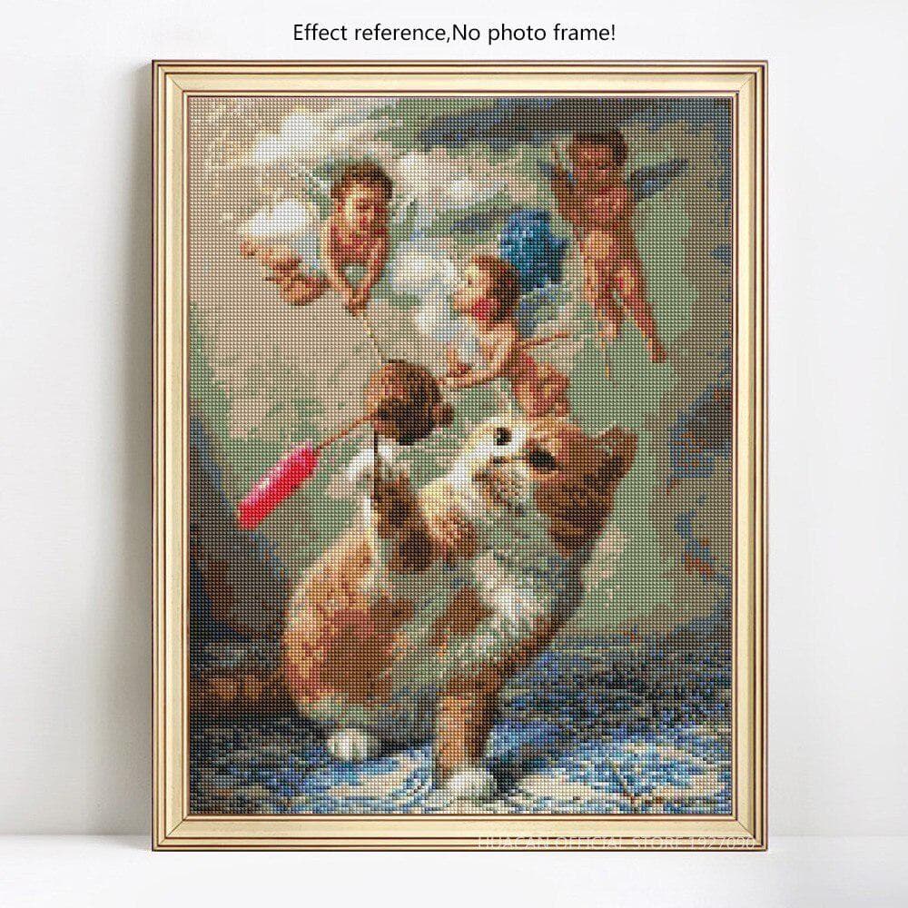 5D DIY Diamond Painting Animal Embroidery Cat Pictures Of Rhinestones Full Display Diamond 20X30