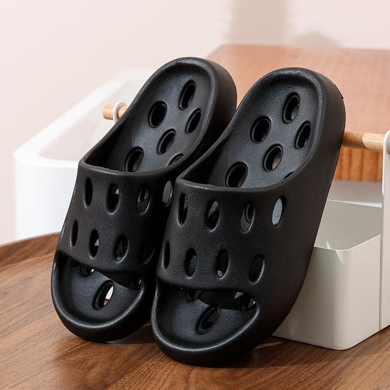 Lightweight Waterproof Women's Slippers Anti Slip Indoor Home Slippers 42-43 black