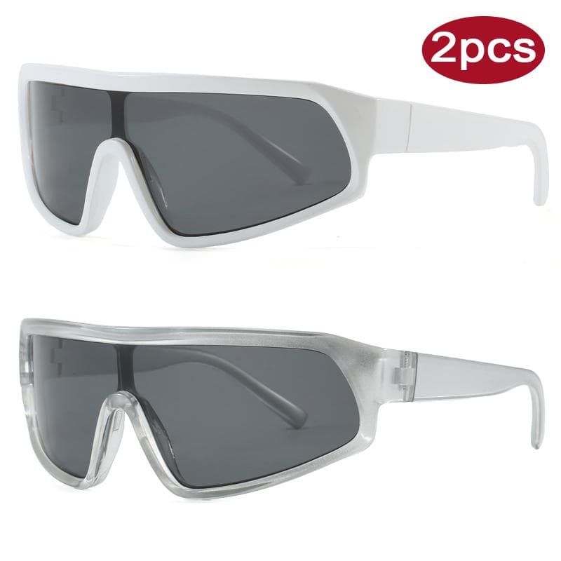 1/2pcs Fashion Cycling Sports Sunglasses Women Punk Style Outdoor Eyeglasses One Piece Square Glasses Unisex