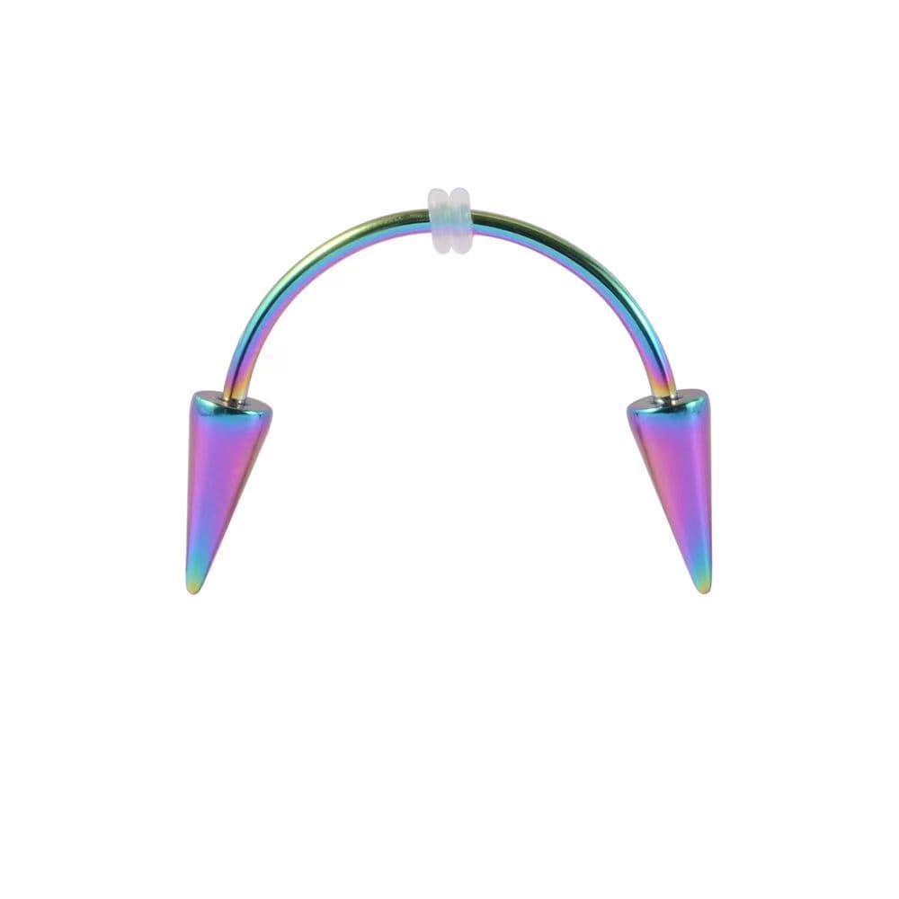 2 Pcs Smile Piercing Jewelry for Mouth,Vampire Fangs Piercing,Spike Face Piercing Jewelry,Tiger Teeth Lip Nail Halloween Jewelry multicolour