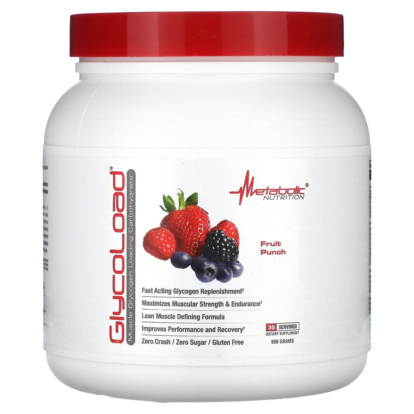 Metabolic Nutrition, GlycoRod, Fruit Punch, 600g