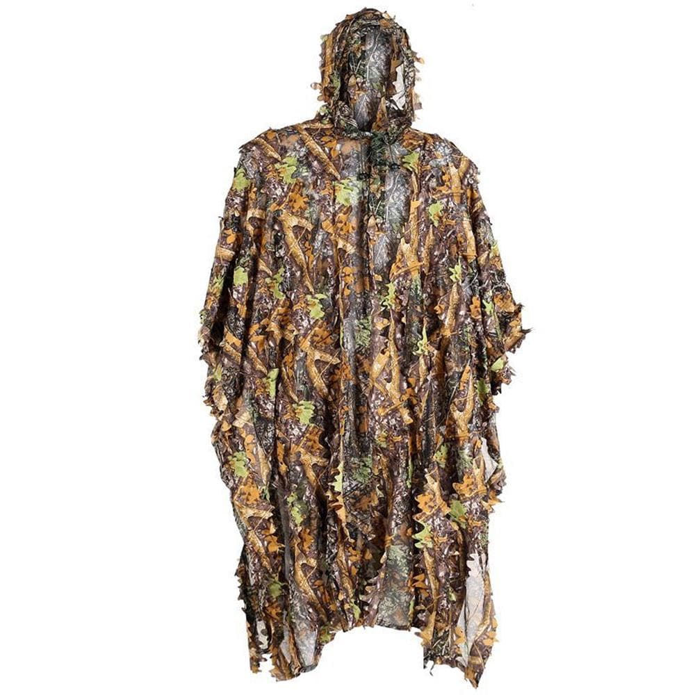 Ghillie Suits for Men Hunting 3D Leaves Camouflage Ghillie Poncho Camo Cape Cloak Stealth Ghillie camouflage