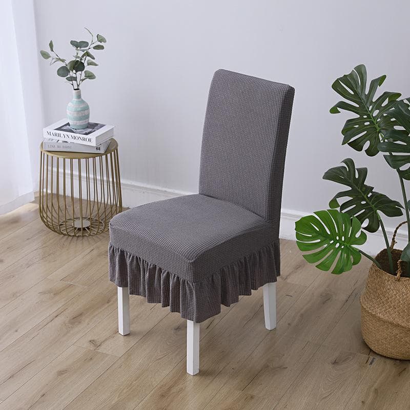 Waterproof Chair Cover Banquet Chair Cover Lace Skirt Elastic Chair Cover Simple Hotel Restaurant Universal Chair Cover A