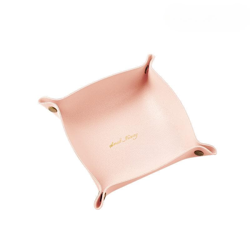 1Pcs Nordic Style Storage Box Desktop Storage Tray Jewelry Cosmetic Key Stuff Storage Basket Folding Table Organizer Case pink