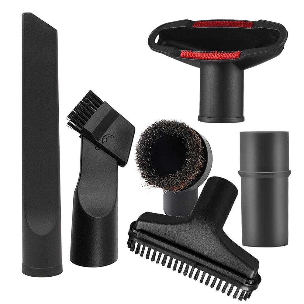 Brush Head 6 Piece Set Household Vacuum Cleaner Accessories Horse Hair Brush Cleaning Tool black