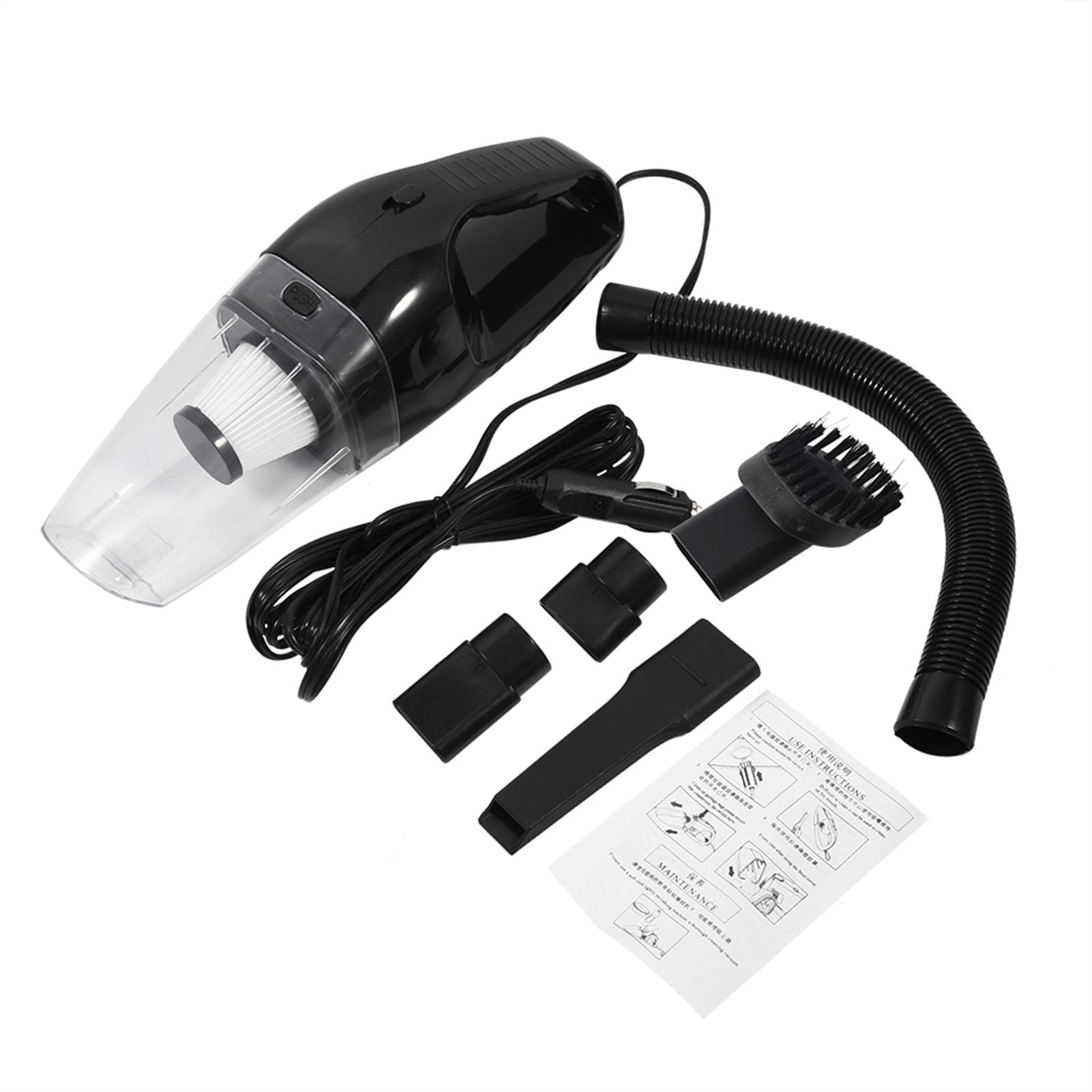 Useful 12V 120W Portable Handheld Wet & Dry Auto Car Vacuum Cleaner With 5m Cable (Black) black