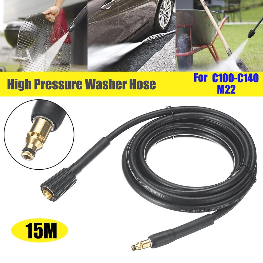 High Pressure Washer Hose M22 18Mpa 5/10/15m Black Garden Washer Pipe Sprayer Hose for Nilfisk C100 15m