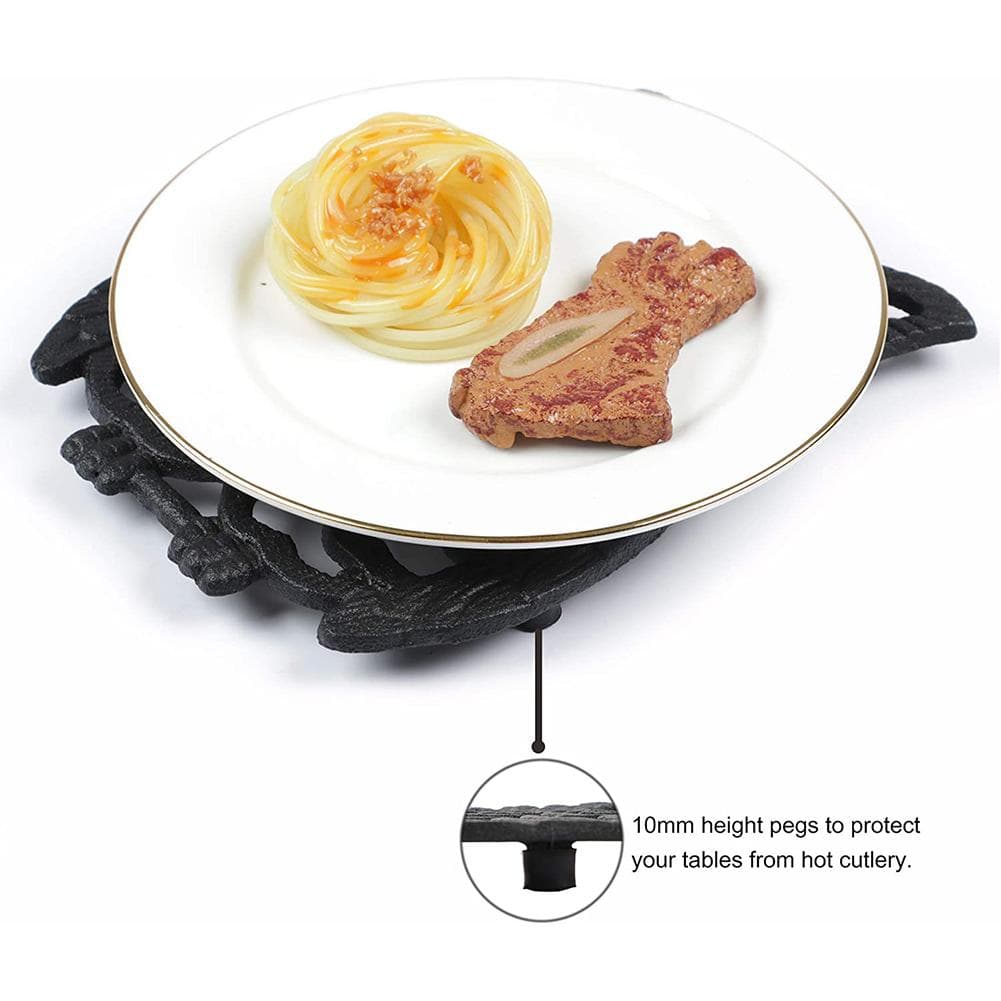 Vintage Cast Iron Decorative Trivet Mat Heavy Duty Hot Pot Holder Pads Insulation Placemat