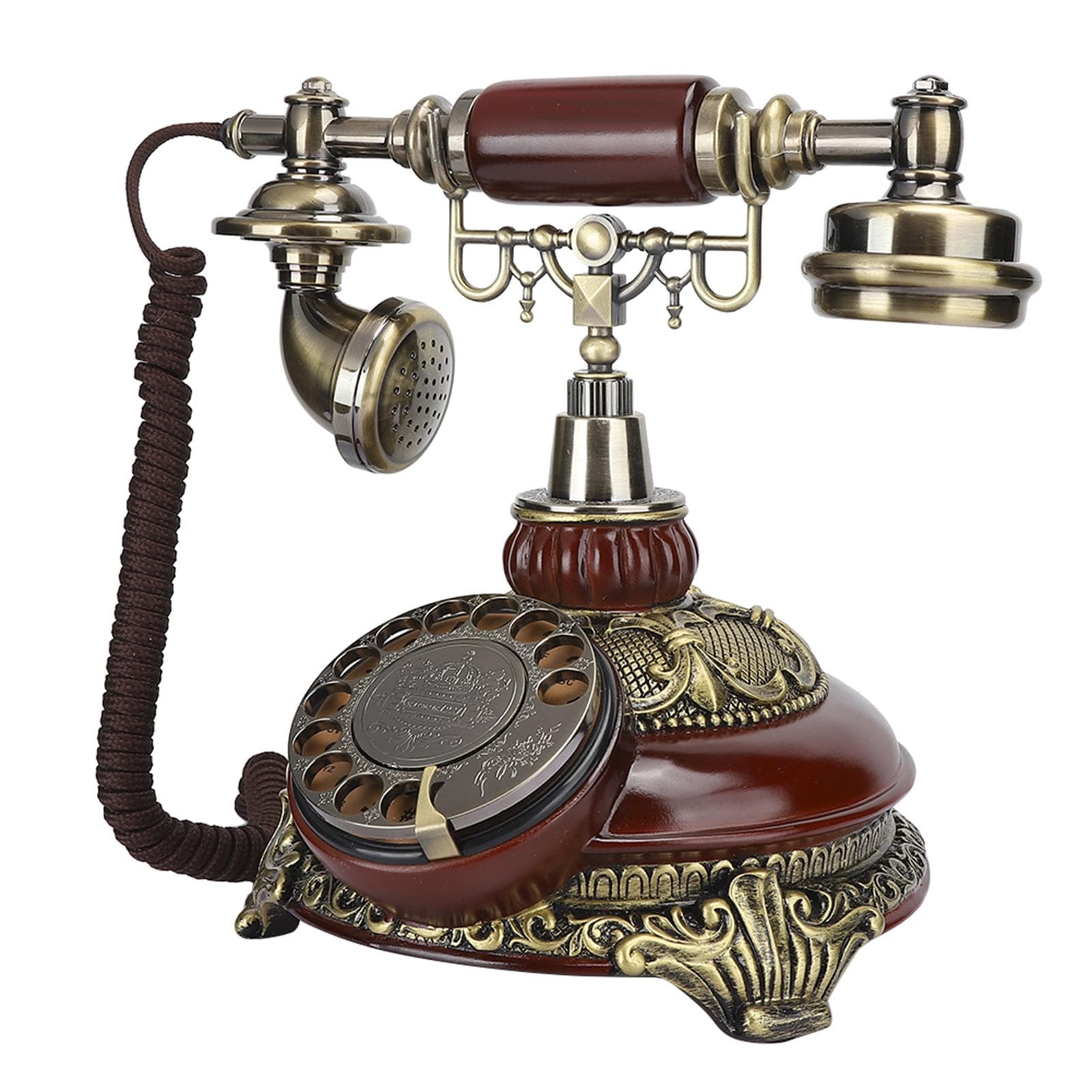 Resin Turntable Dial European Vintage Antique Bronze Dual Purpose Telephone Decoration