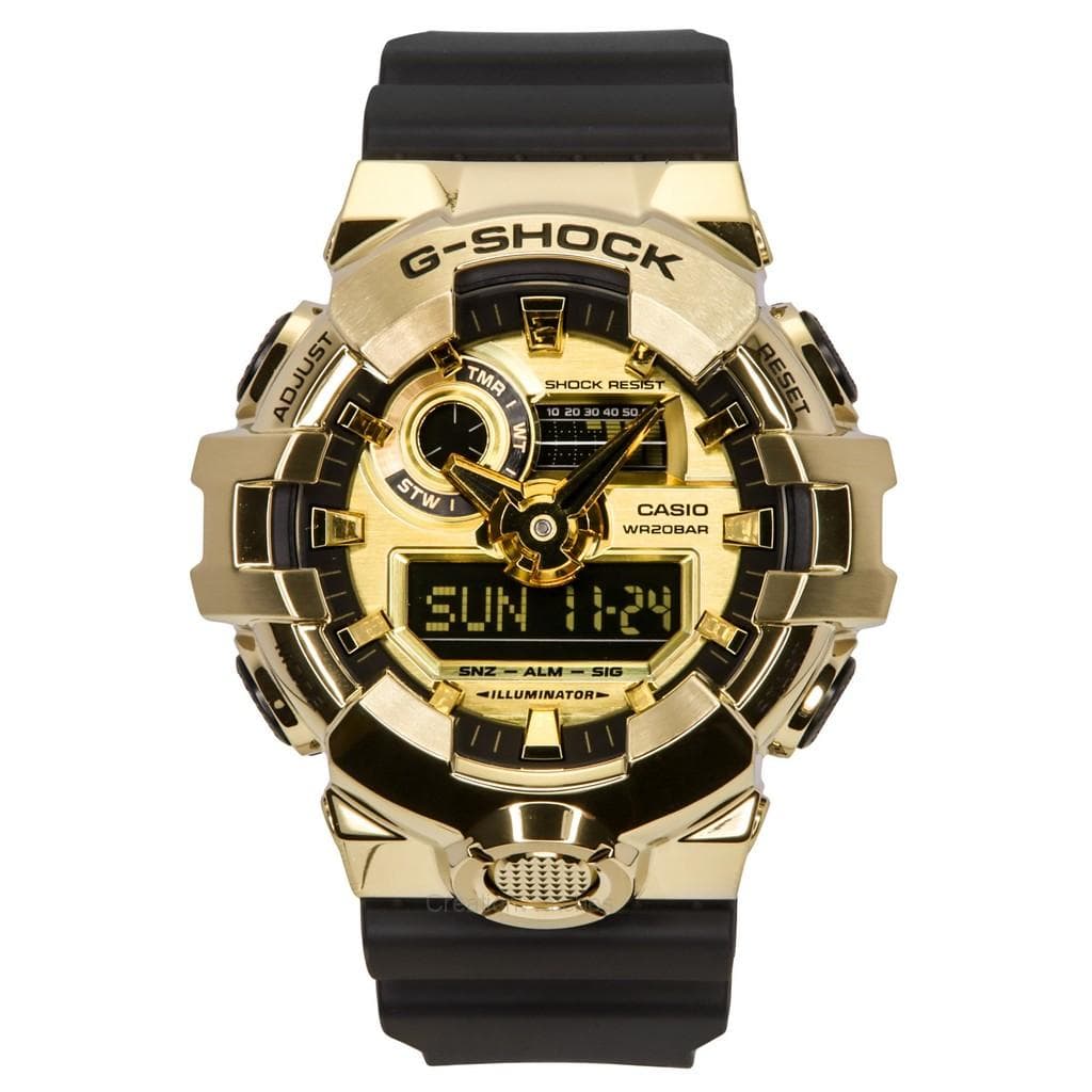 Casio G-Shock G-Steel Analog Digital Resin Strap Gold Dial Quartz GM-700G-9A 200M Men's Watch gold