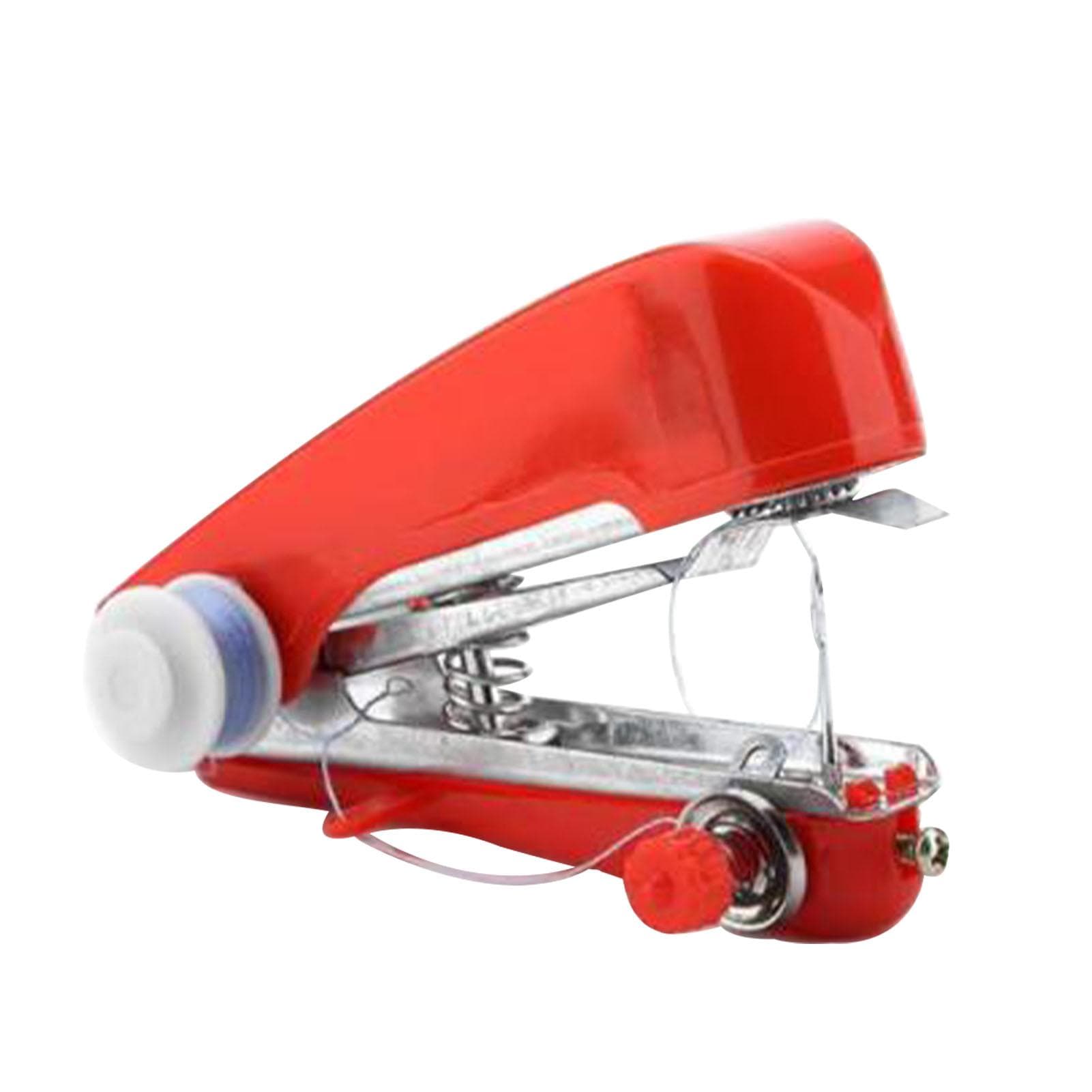 Handheld Sewing Machine Portable Mini Manual Sewing Tool Hand Stitcher For DIY Crafts Home Travel red