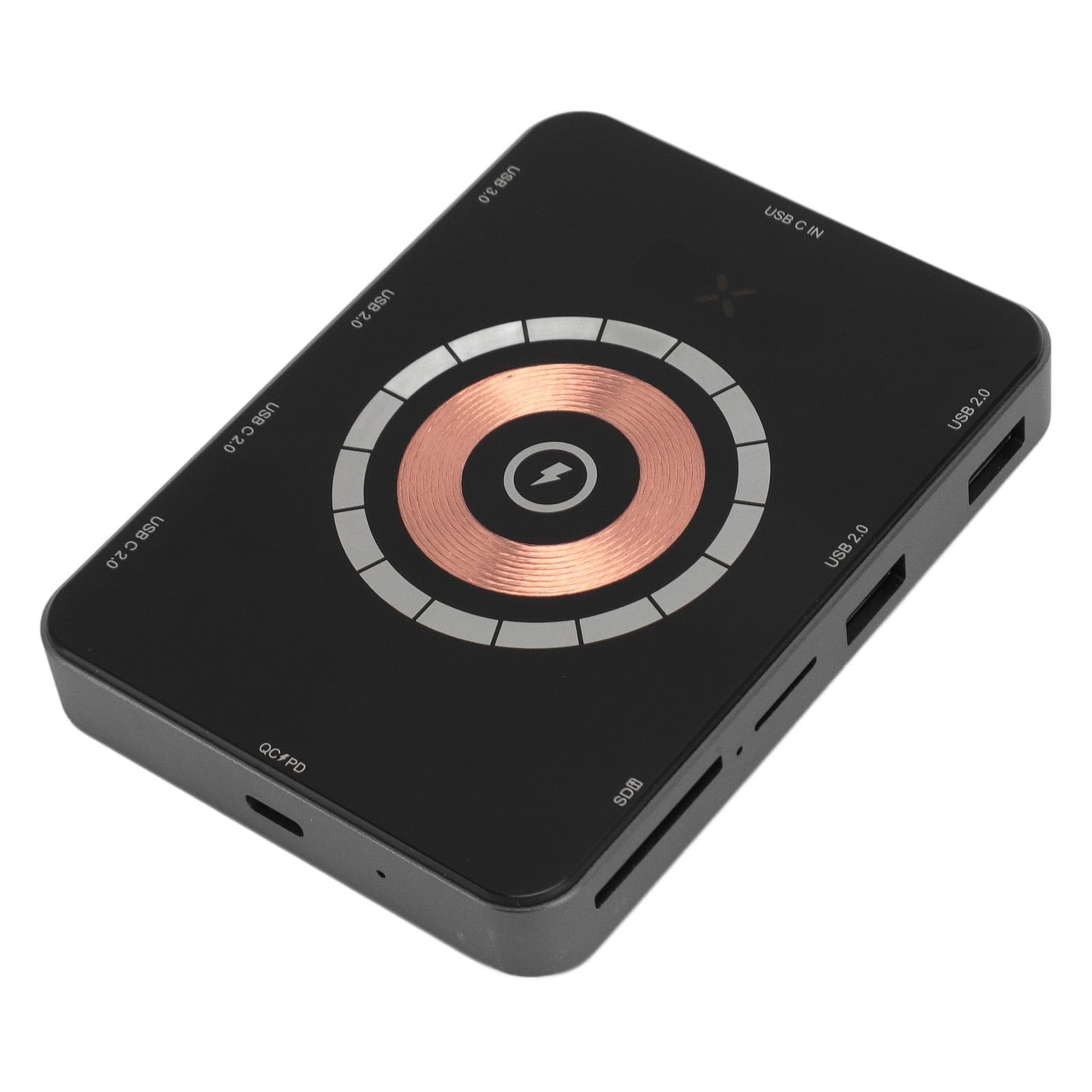USB C Hub Magnetic Wireless Charging Storage Card Slot Aluminium Alloy USB C Docking Station for