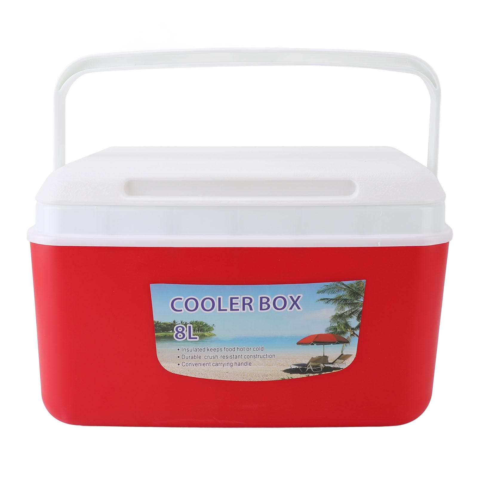 8L Insulated Portable Cooler Efficient Warm Cold Insulation Portable Hard Cooler Box Ice Cooler for red