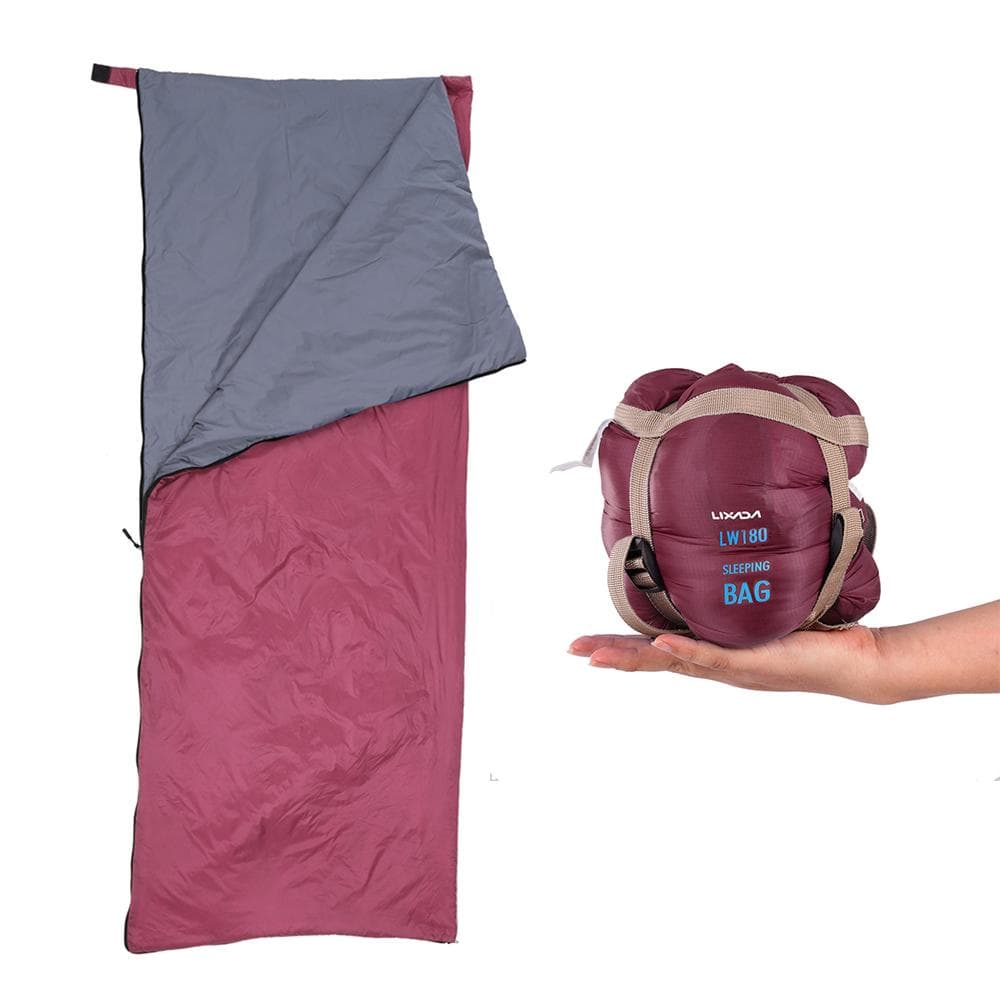 Lixada 190 * 75cm Outdoor Envelope Sleeping Bag Camping Travel Hiking Multifunction Ultra-light 680g burgundy